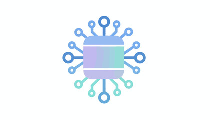 AI Technology Flat Icon Minimal Vector Illustration of Artificial Intelligence