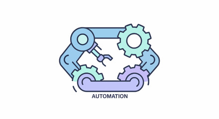 AI Technology Flat Icon Minimal Vector Illustration of Automation 