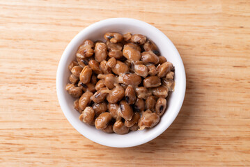 Natto (Fermented soybean), Traditional Japanese food, Healthy eating for gut health, Table top view
