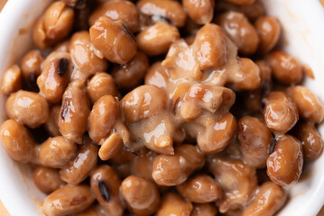 Natto (Fermented soybean), Traditional Japanese food, Healthy eating for gut health, Top view