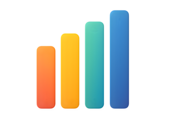 Abstract Infographic Template with 5 Vertical Gradient Bars – Transparent Background PNG
