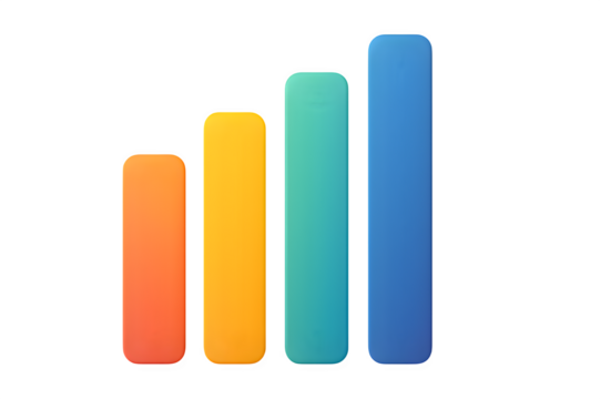 Abstract Infographic Template with 5 Vertical Gradient Bars – Transparent Background PNG