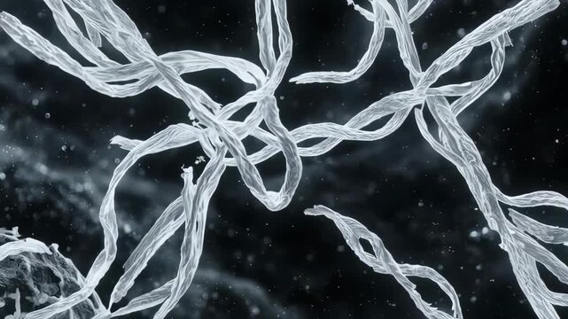 A conceptual animation of a bacterial cell breaking open to release its genetic material. For genetics and microbiology.