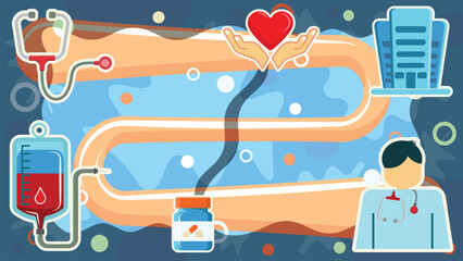 Medical health background presents health knowledge, medical blood donation, health knowledge presentation