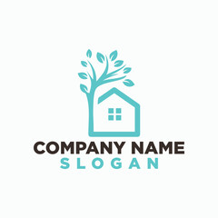 Fototapeta premium home and tree logo concept, elegant home logos, building icon design