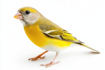 A yellow bird with a white background