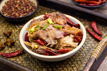 Rustic Shredded Chicken Carcass Retro Food Styling