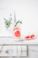 Bright Grapefruit Iced Drink Summer Refreshing Still Life