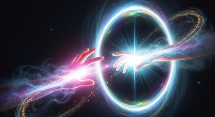 Reaching Toward the Energy Portal | Spiritual Signs, Aura Connection, Cosmic Reflection, Mystical Self, Ethereal Flow And Signs from Another You JPG