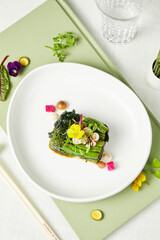 Matsutake with Greens Cold Vegetable Salad Dish