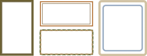 Fototapeta premium set of gold frames - banners, and ribbons perfect for design projects, invitations, and more. Classic and elegant