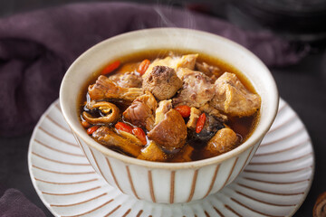 Matsutake Mushroom Soup Pork Ribs Nourishing Dish