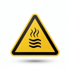 Caution extremely hot surface warning sign, be careful of burns, safety first, bright yellow triangle, high temperature alert, danger hazard, risk of injury