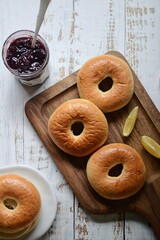Bright Style Bagels Fresh Bread Minimal Composition