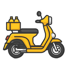 Obraz premium Yellow delivery scooter illustration