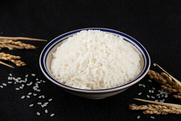 Steamed White Rice Staple Food Clean Background