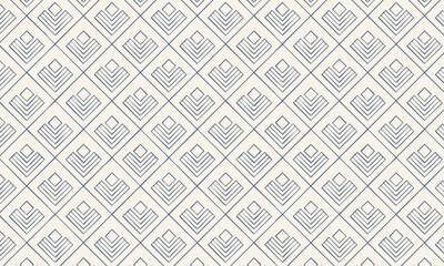 Minimalist seamless geometric pattern with a diamond trellis and chevron motifs