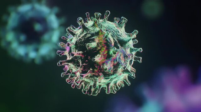 A conceptual animation of a virus mutating. Perfect for illustrating viral evolution, new strains, and vaccine development.