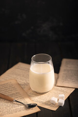 Dark Style Milk and Milk Powder Nutrition Background