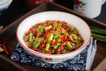 Spicy Stir Fried Lotus Root Home Style Overhead