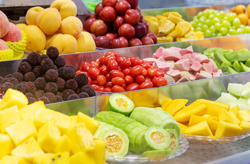 Mixed Fruit Dessert Bowl Colorful Street Style