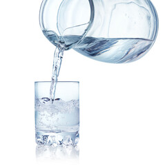 Pouring Water Into Glass Fresh Hydration Splash