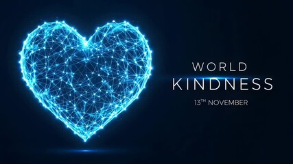 Digital heart graphic for world kindness day on november 13th - Powered by Adobe