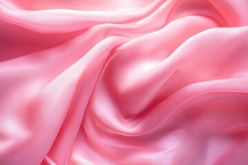 Fototapeta premium Close-up of soft, smooth pink fabric with gentle folds and a silky texture creating a delicate and elegant visual effect