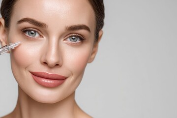 Woman receiving Botox to enhance facial appearance, reflecting modern beauty trends. Medical expertise and beauty treatments for a flawless look.