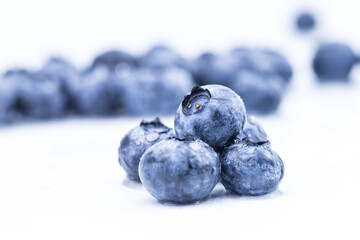 Clean White Background Blueberries Fresh Minimal Scene