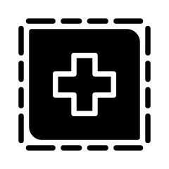 Fototapeta premium Plus sign in dashed square suitable for medical, mathematical, and business designs aiming for simplistic and professional aesthetics. 