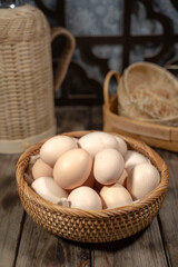 Farm Eggs with Rich Yolks Rustic Natural Scene