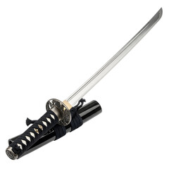 Traditional Japanese Samurai Katana Sword isolated on white background