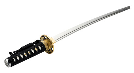 Traditional Japanese Samurai Katana Sword isolated on white background