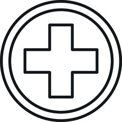 Obraz premium Simple Outline Of A White Medical Cross Symbol Within A Circle On A Transparent Background Representing Healthcare And Aid
