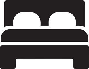 bed icon in black and white