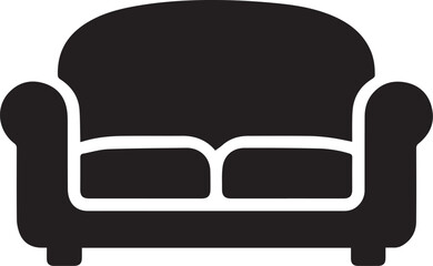 sofa icon in black and white