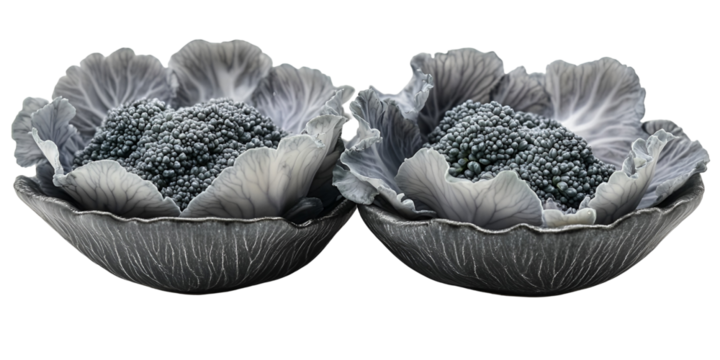 Abstract gray floral shapes design element