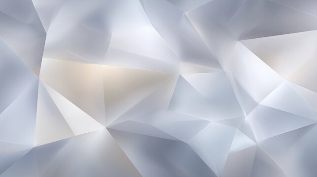 Abstract Geometric Background with Soft Gray and White Tones Featuring Polygonic Shapes and Subtle Light Reflections