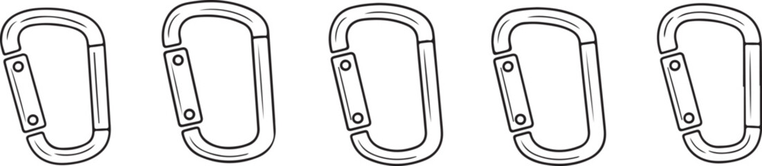 Carabiner Icon Vector Illustration for Outdoor and Climbing