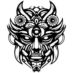 Fototapeta premium Futuristic Tribal Mechanical Mask Vector Illustration