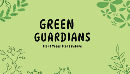 Green Guardians Eco Nature Poster with Tree Planting Theme Vector