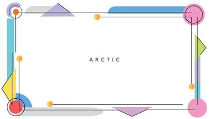 Arctic Frame Design with Colorful Geometric Shapes and Lines