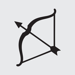 Black Silhouette of a Bow and Arrow