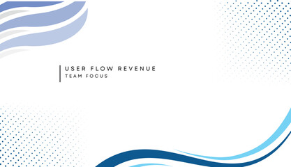 User Flow Revenue Focus Slide with Blue Wave Design Vector