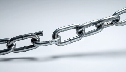 Obraz premium Broken Chain Link Representing Weakness and Failure