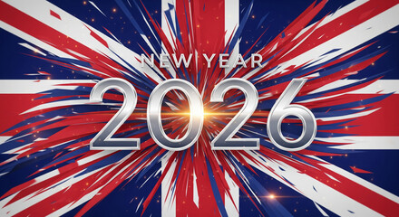 Celebrate a Dynamic New Year 2026 with a Vibrant Union Jack Burst
