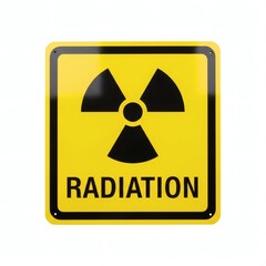 Caution radioactive area sign for safety and awareness - Protect yourself from harmful radiation exposure with this clear yellow and black warning indicator