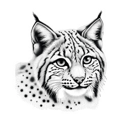 Lynx Portrait Vintage Engraved Wild Cat Illustration