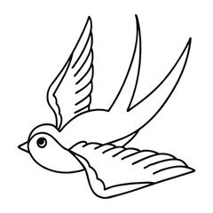 A beautiful Bird vector design outline